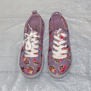 Fabkids Purple Floral Sneakers Size 3